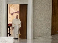 Pope Francis arrives for his general audience in the Paul VI Audience Hall at the Vatican Oct. 14, 2020 - 