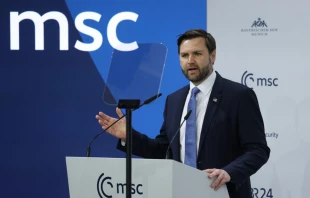 U.S. Vice President JD Vance speaks at the 61st Munich Security Conference on Feb. 14, 2025, in Munich, Germany. Credit: Sean Gallup/Getty Images