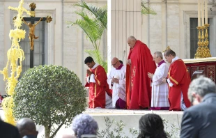 Pope Francis presides at Palm Sunday Mass at the Vatican on March 24, 2024. Credit: Vatican Media